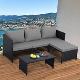 3/7-Piece Outdoor PE Rattan Furniture Set Patio Black