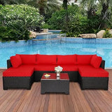 3/7-Piece Outdoor PE Rattan Furniture Set Patio Black