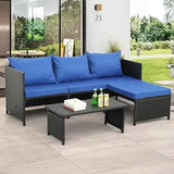 3/7-Piece Outdoor PE Rattan Furniture Set Patio Black