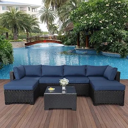 3/7-Piece Outdoor PE Rattan Furniture Set Patio Black