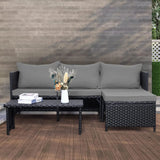 3/7-Piece Outdoor PE Rattan Furniture Set Patio Black