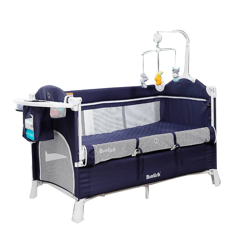 In Cradle Foldable Baby Crib Adaptable Splicing Large