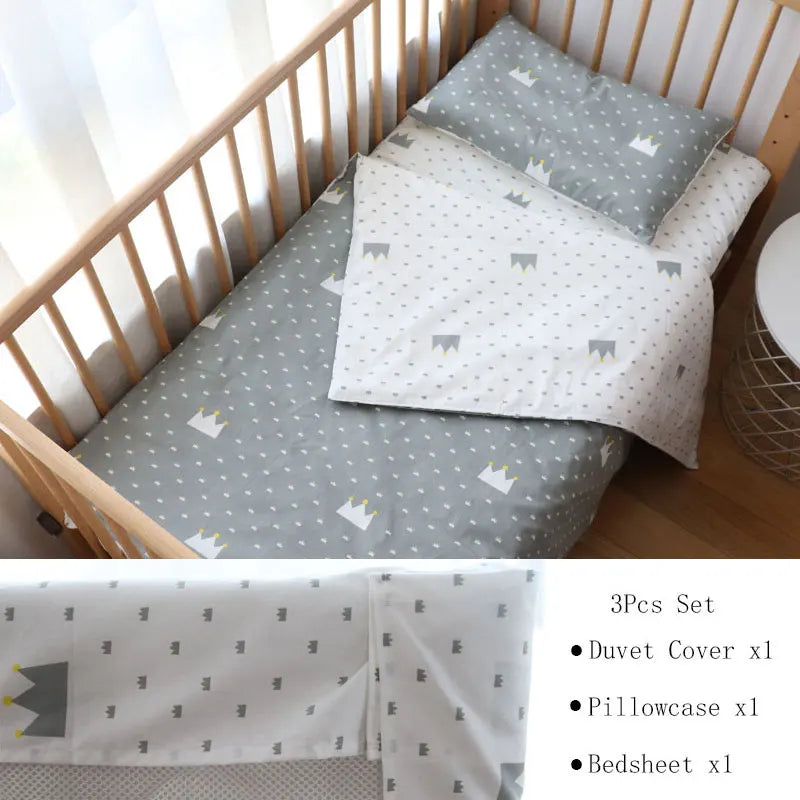 Pcs Baby Crib Bedding Set Cotton Bed Linens