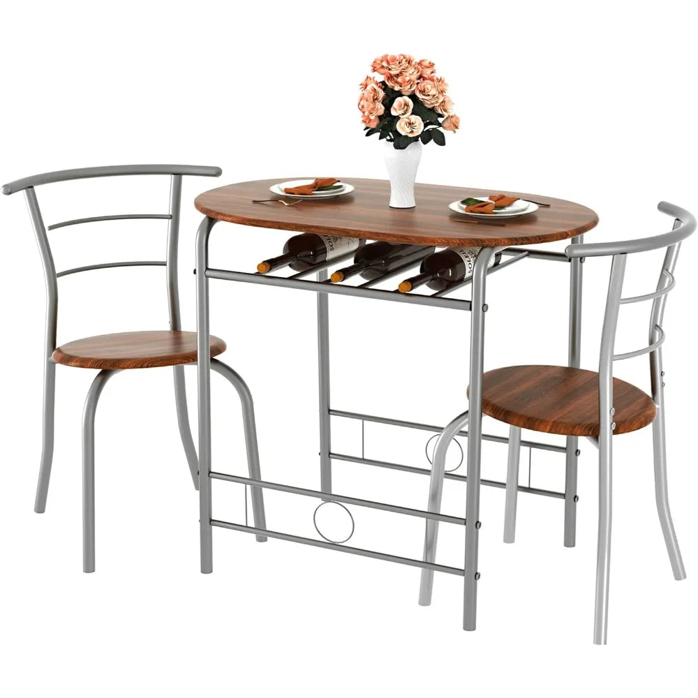 3 Pieces Dining Set for 2 Small Kitchen