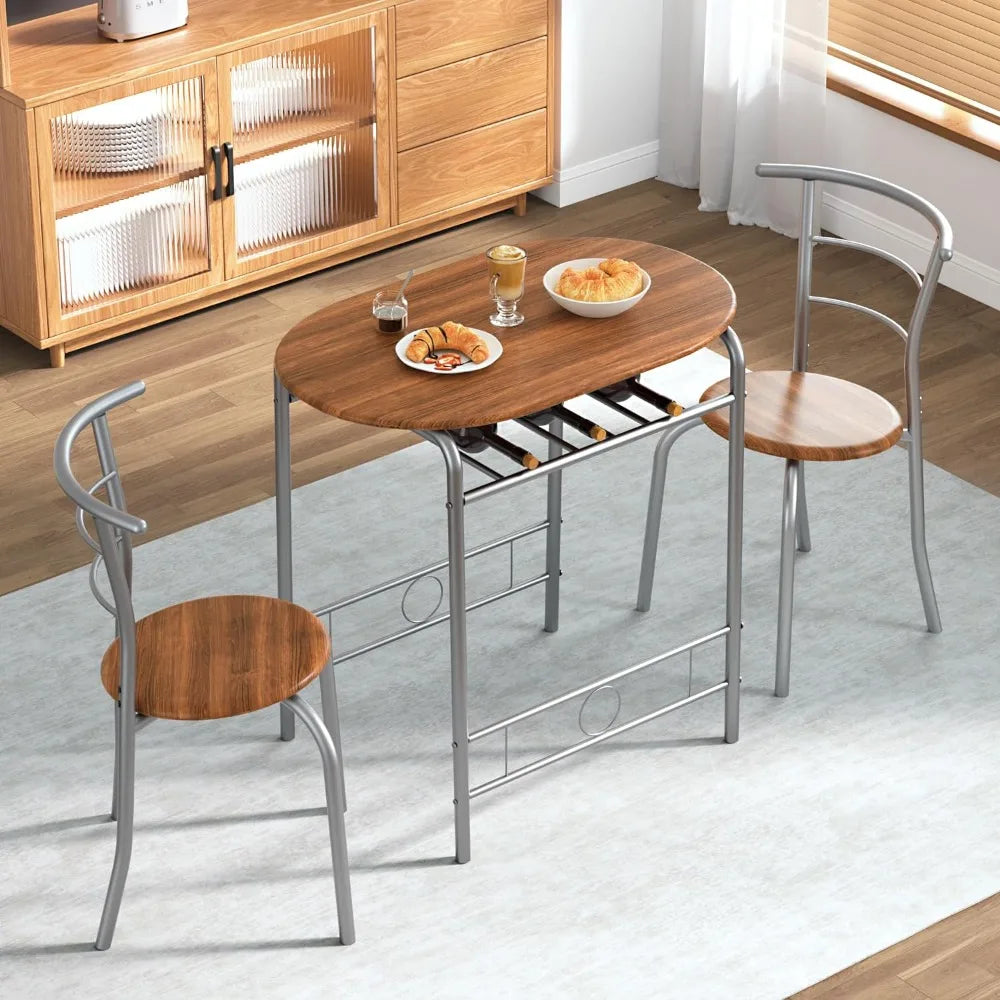 3 Pieces Dining Set for 2 Small Kitchen