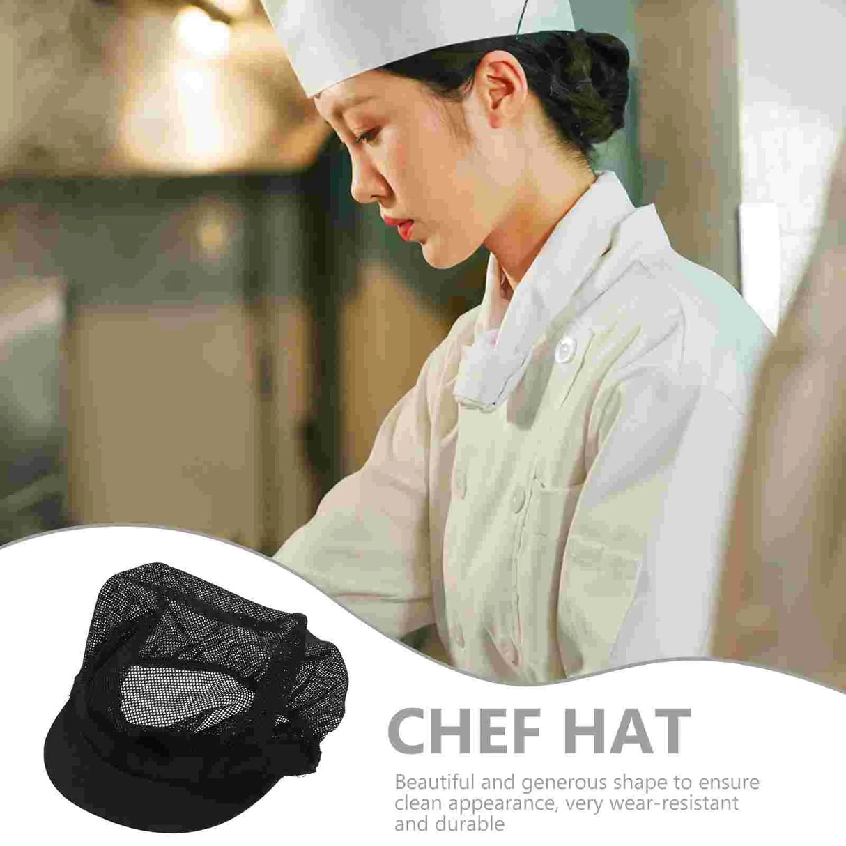 3 Pieces Mesh Chef Hat Man Cap Uniform