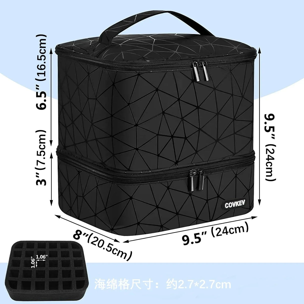 30 Grids Double Layer Nail Organizer Handbag