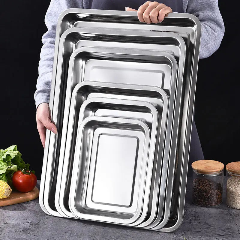 304 Stainless Steel Barbecue Tea Storage Serving Trays
