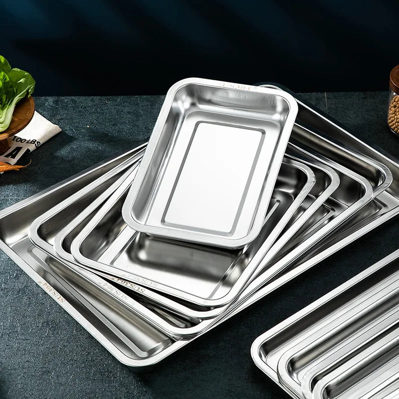 304 Stainless Steel Barbecue Tea Storage Serving Trays