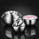 304 Stainless Steel Double Layer Bowls with Lid
