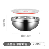 304 Stainless Steel Double Layer Bowls with Lid