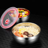 304 Stainless Steel Double Layer Bowls with Lid