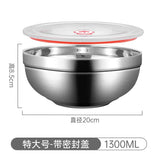 304 Stainless Steel Double Layer Bowls with Lid