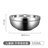 304 Stainless Steel Double Layer Bowls with Lid