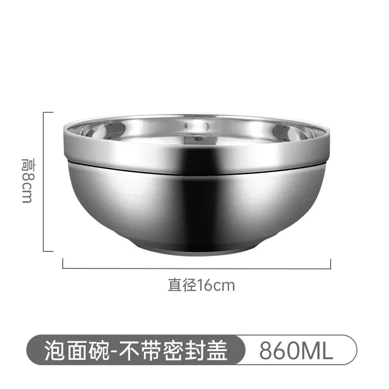304 Stainless Steel Double Layer Bowls with Lid