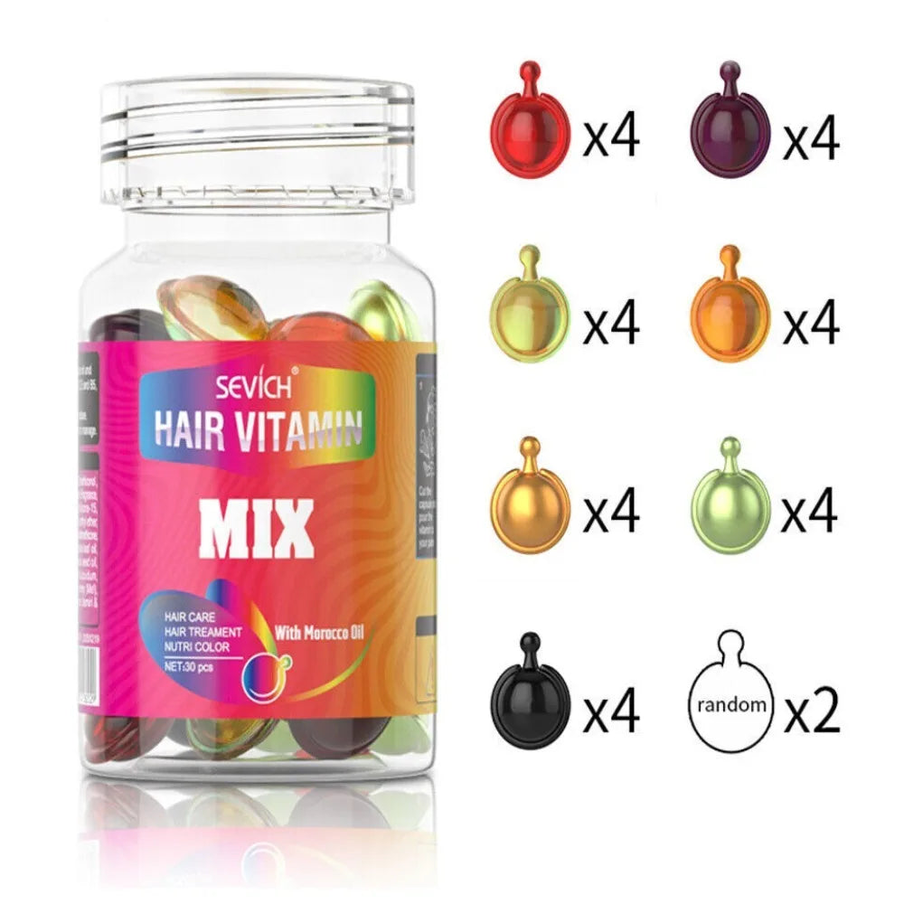 30PCS Hair Care Capsules Keratin Repair Oil