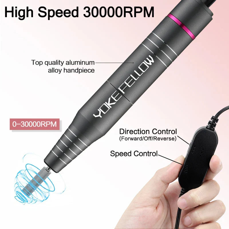 35000/30000RPM Electric Nail Drill Machine For Manicure Milling