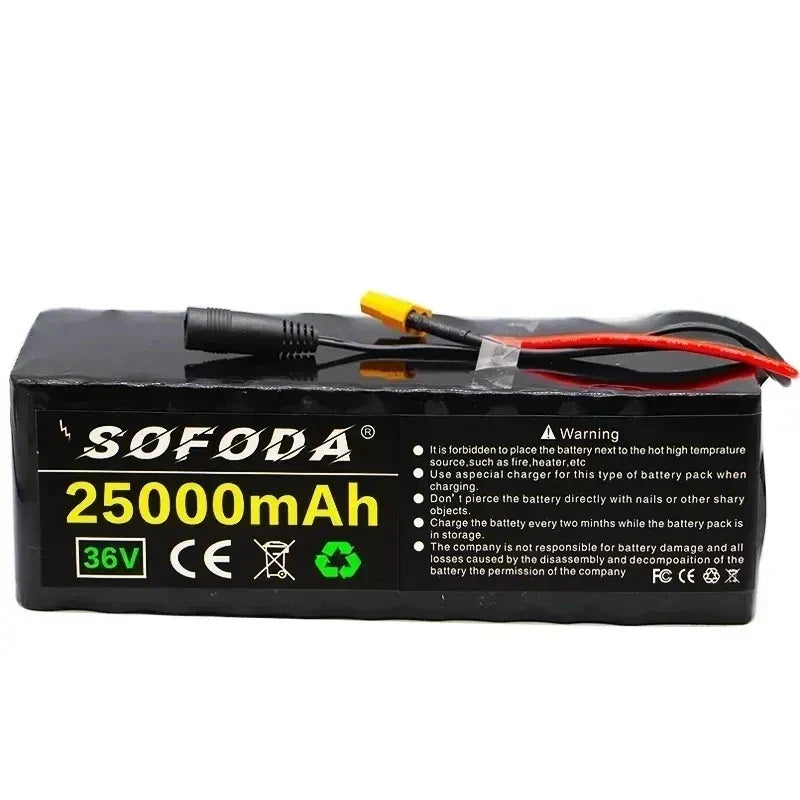 36V Battery 10S4P 25Ah Battery Pack 500W High