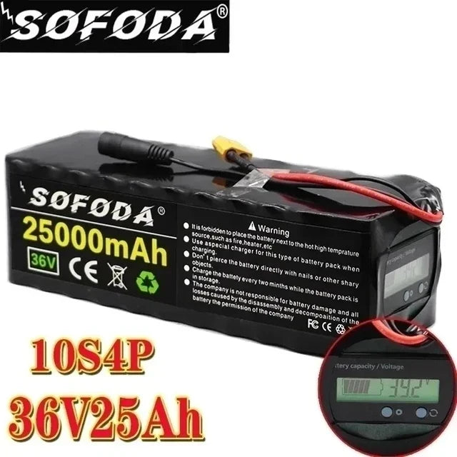 36V Battery 10S4P 25Ah Battery Pack 500W High