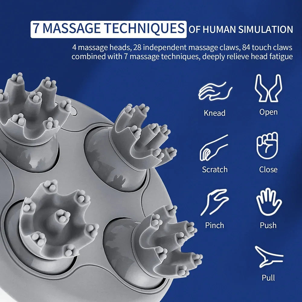3D Waterproof Electric Head Massager Wireless Scalp Massage