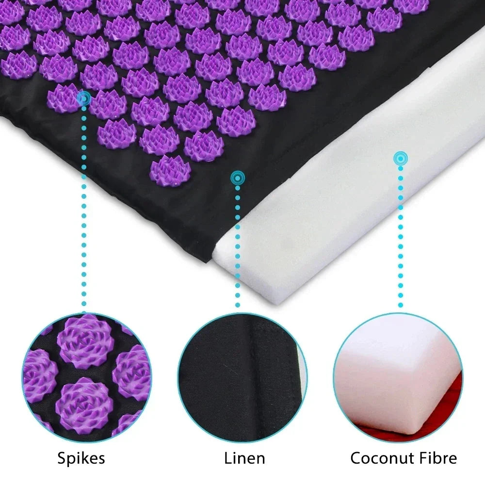 3PCS Acupressure Yoga Mat Cushion Sensi Massage Body