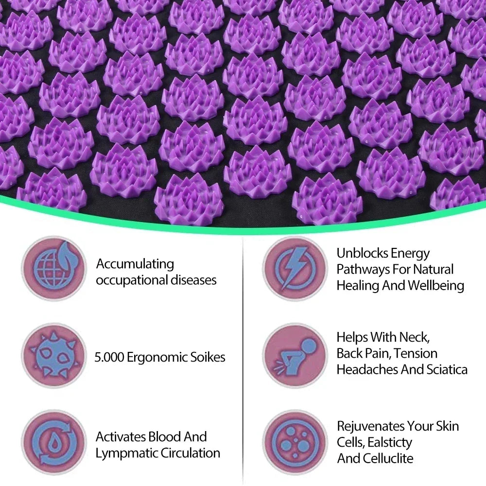3PCS Acupressure Yoga Mat Cushion Sensi Massage Body