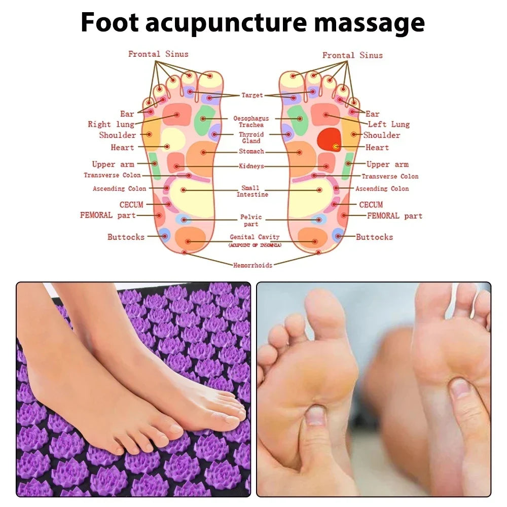 3PCS Acupressure Yoga Mat Cushion Sensi Massage Body