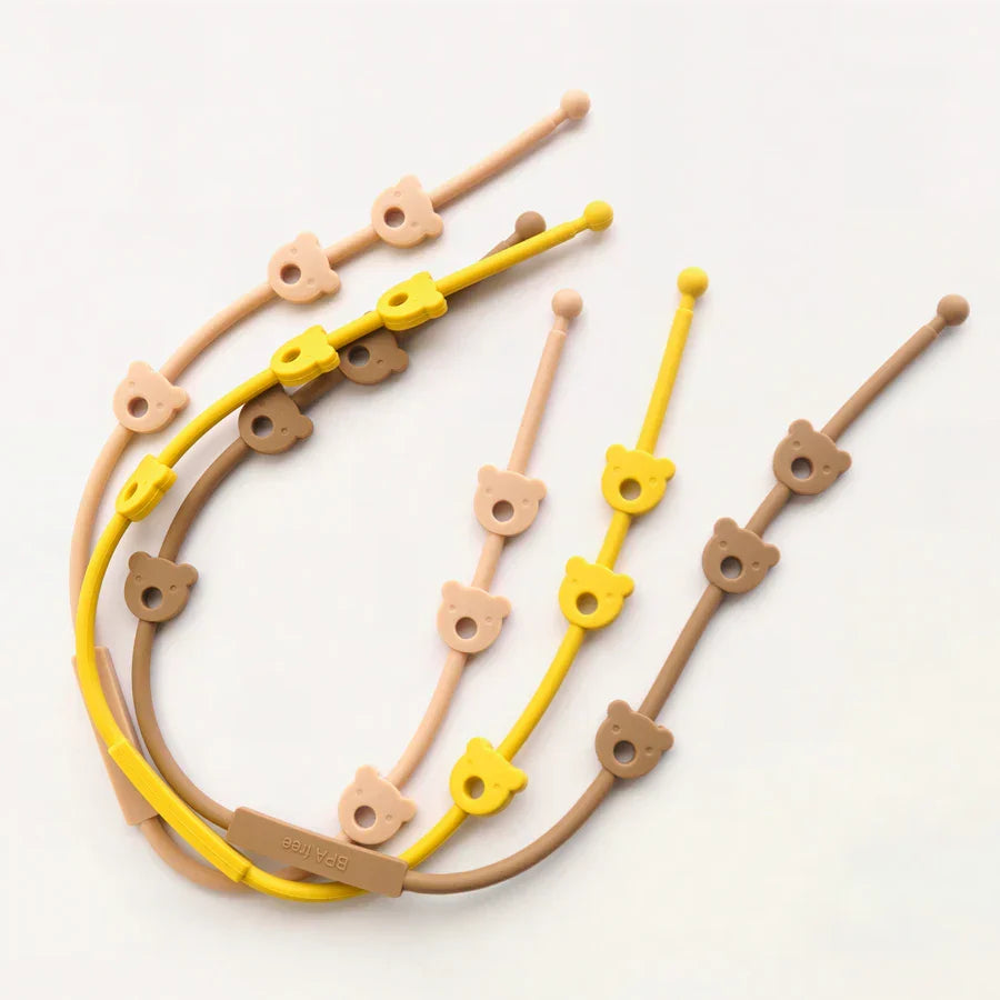 3PCS/Set Baby Pacifier Clips Soft Silicone Teething Chain