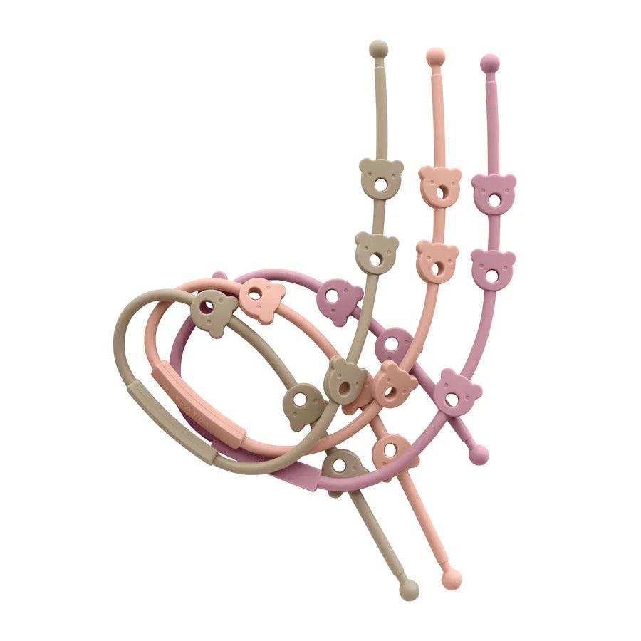 3PCS/Set Baby Pacifier Clips Soft Silicone Teething Chain