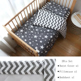 3Pcs Baby Bedding Set Newborns Star Pattern Kid