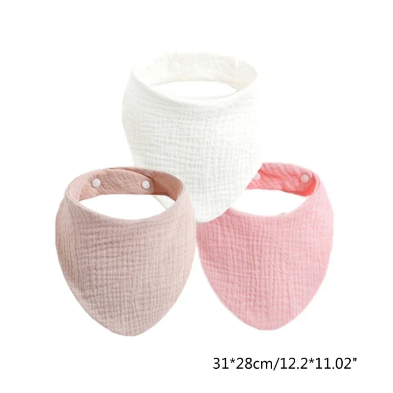 3Pcs Baby Burp Cloth Soft Cotton Drool Bib