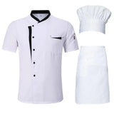 3PcsSet Unisex Hotel Kitchen Chef Uniform Jacket Hat