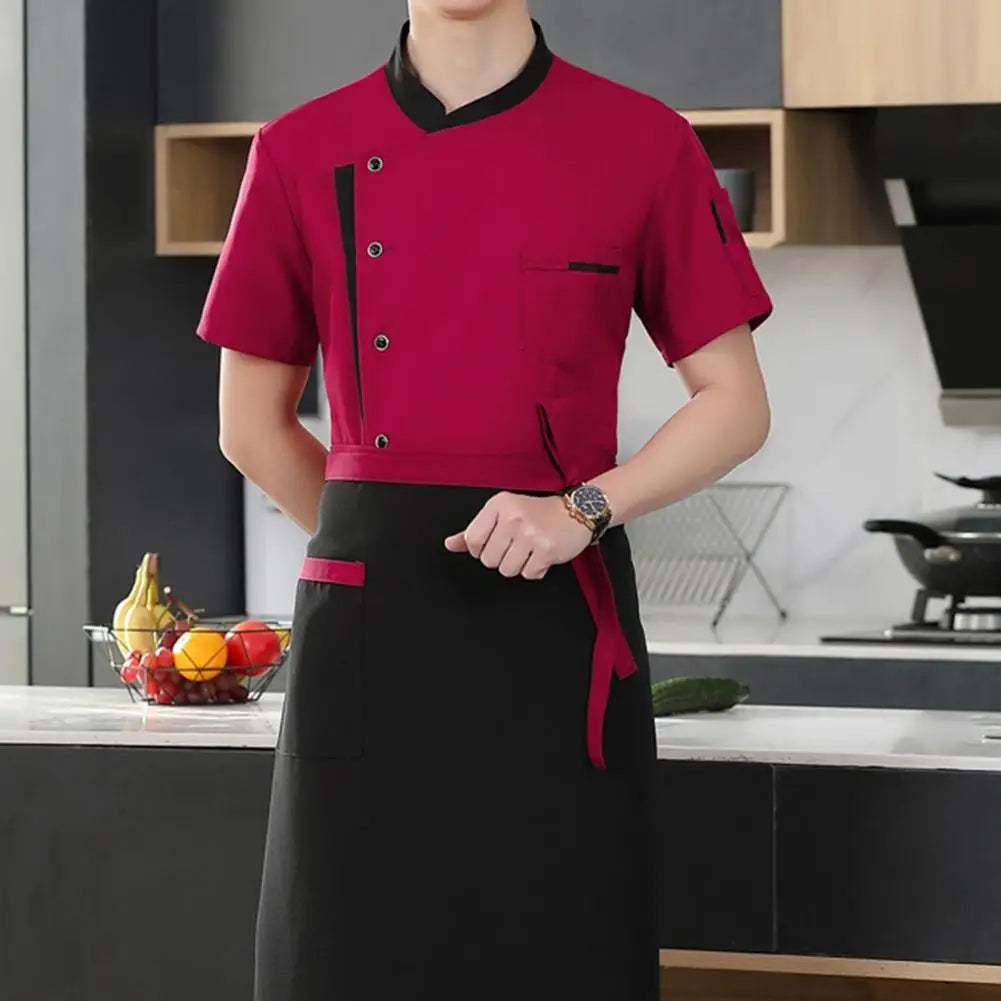 3PcsSet Unisex Hotel Kitchen Chef Uniform Jacket Hat