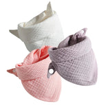 3Pcs/lot Baby Muslin Bibs Triangle Soft Cotton Solid