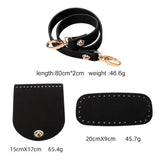 3pcs Handbag Shoulder Strap Woven Bag Set Faux