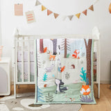 3pcs Microfiber Crib Bedding Set Forest Animal Designs