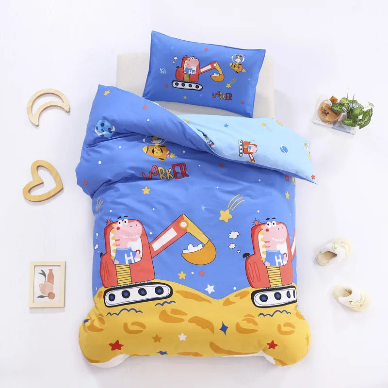 3pcs/set Cartoon Cotton Bedding Set Crib Linen Kit