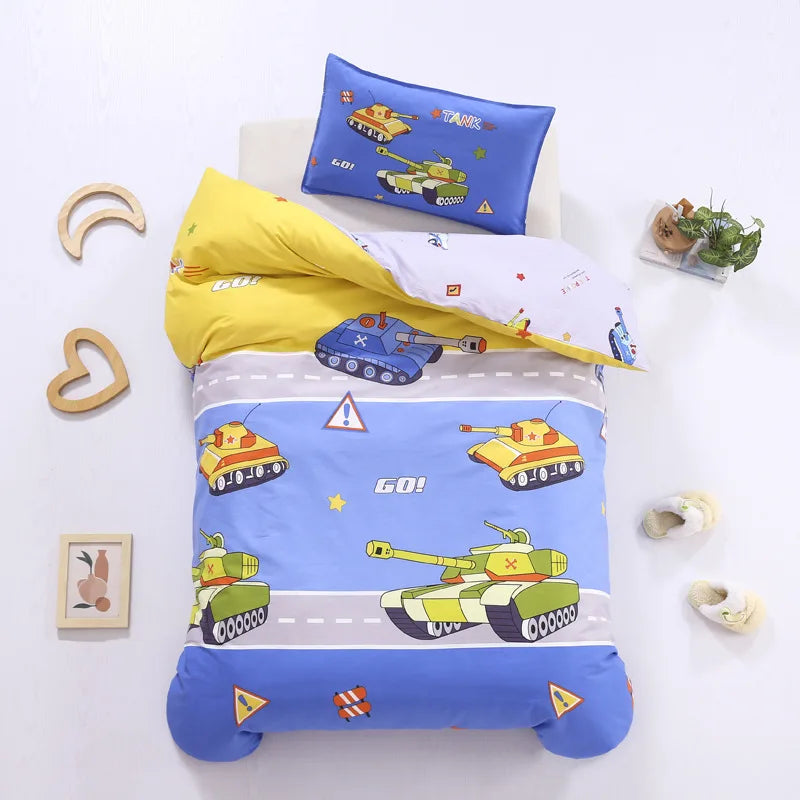 3pcs/set Cartoon Cotton Bedding Set Crib Linen Kit