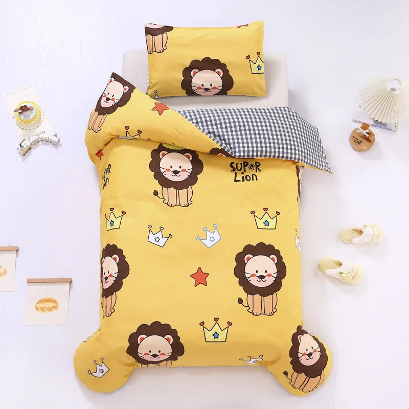 3pcs/set Cartoon Cotton Bedding Set Crib Linen Kit