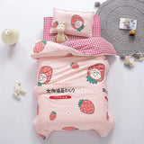 3pcs/set Cartoon Cotton Bedding Set Crib Linen Kit