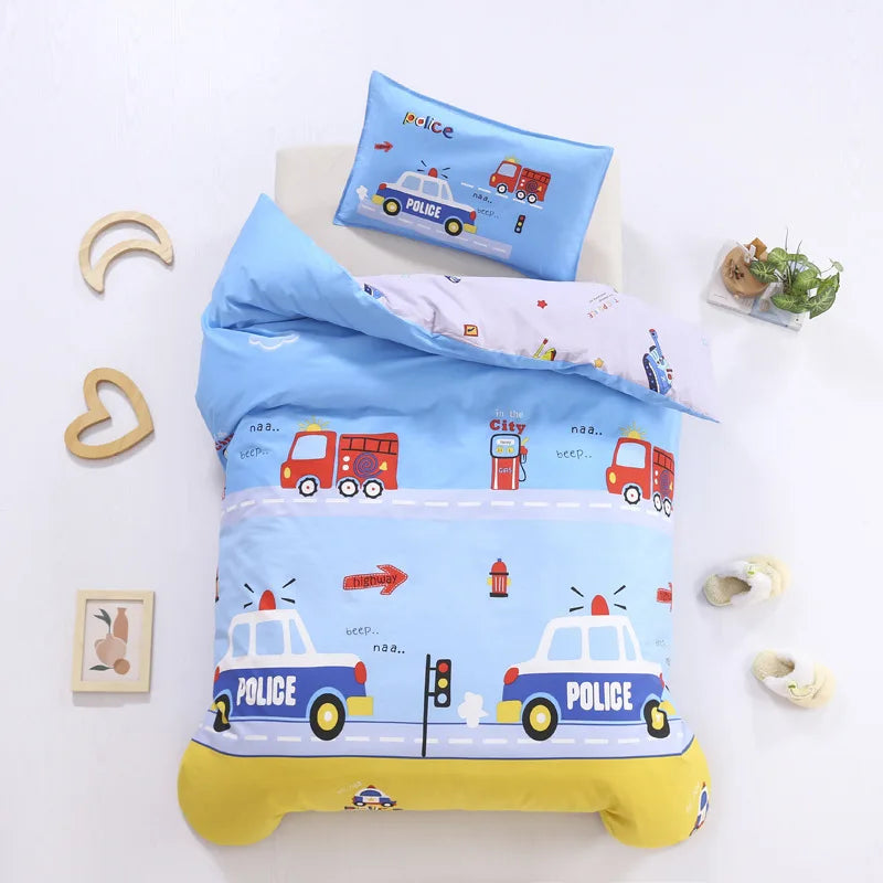 3pcs/set Cartoon Cotton Bedding Set Crib Linen Kit