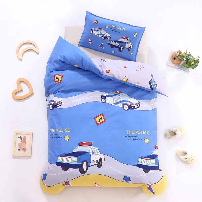 3pcs/set Cartoon Cotton Bedding Set Crib Linen Kit