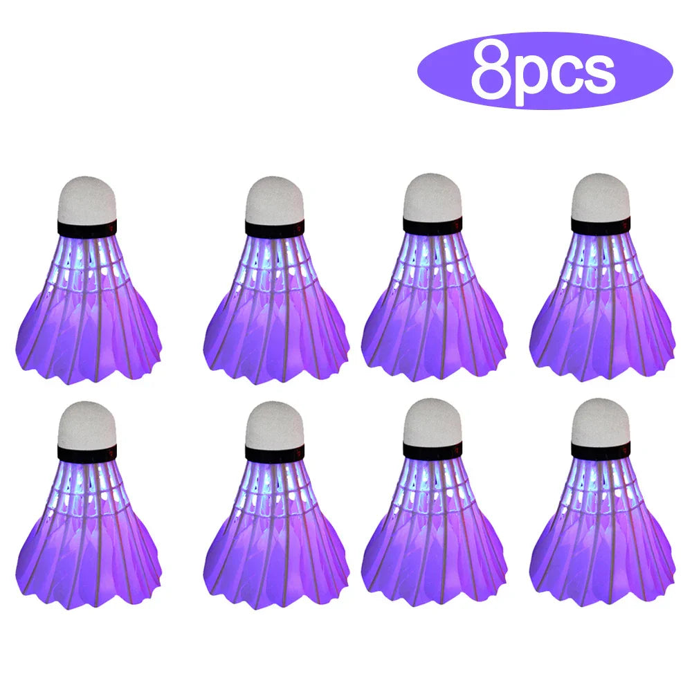 4/8 Pcs Lighting Badminton Foam Ball Head Luminous