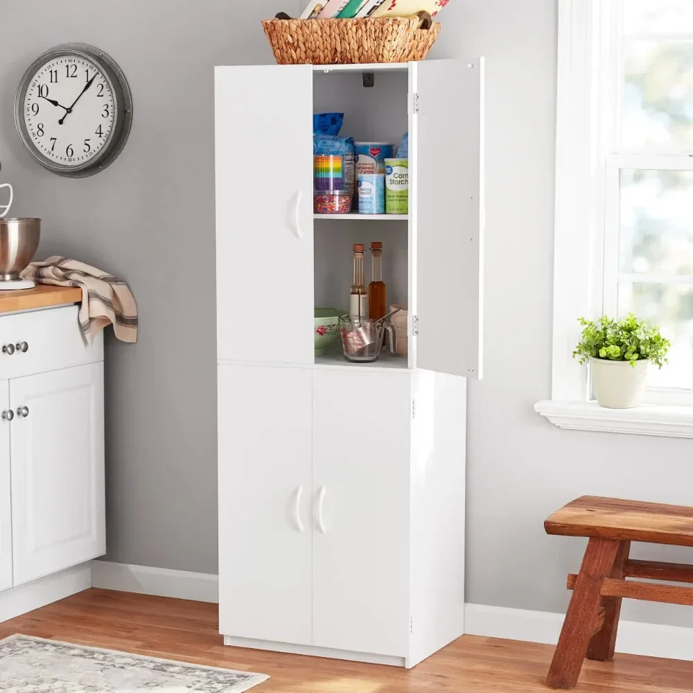 4-Door 5' Storage Cabinet, White Stipple