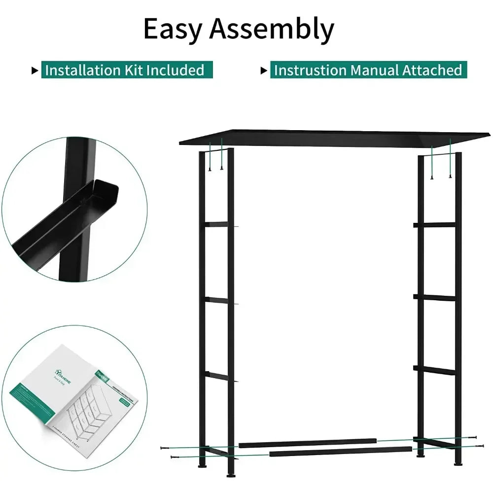 4 Drawers Dresser Shelf Organizer Bedroom Bedside Storage