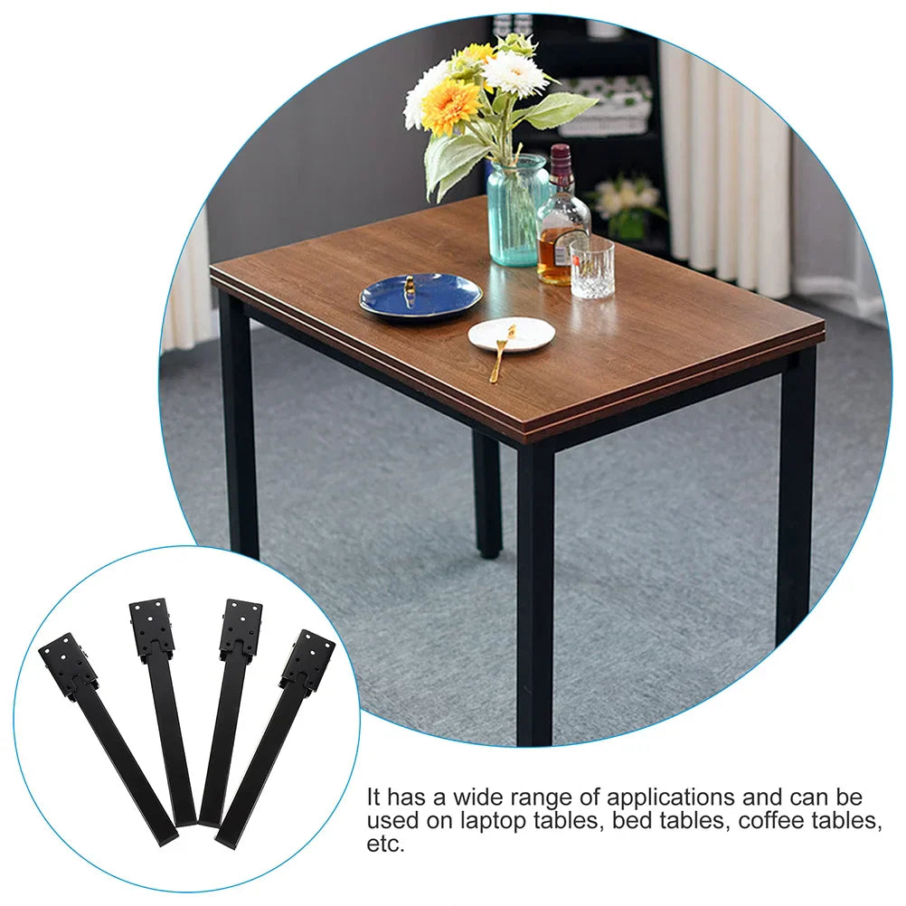 4 Pcs Square Tube Base Folding Furniture Leg