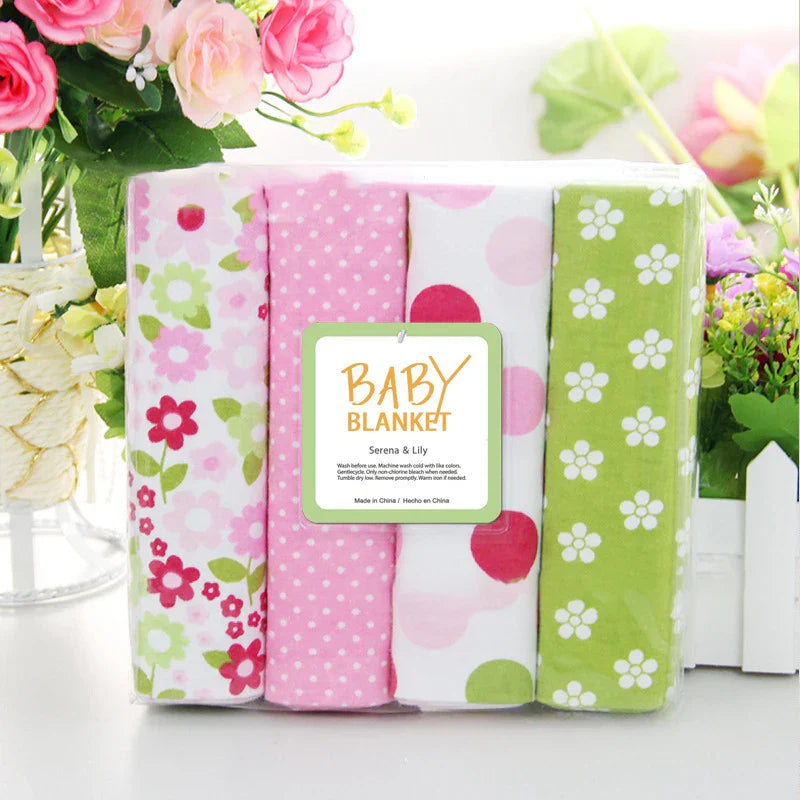 pieces flannel baby blanket swaddle set 76*76cm cotton