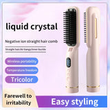 4000mAh Wireless Hair Straightener Hot Comb with LED