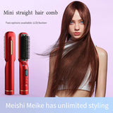 4000mAh Wireless Hair Straightener Hot Comb with LED