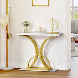 40in Gold Narrow Console Table Side End Table